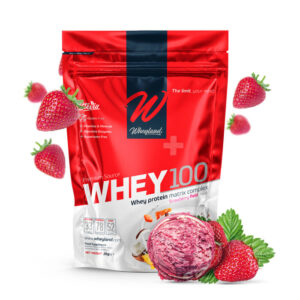 Wheyland Whey 100 braškių skonio baltymų pakuotė