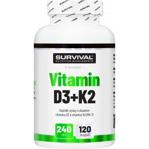 Survival Vitamin D3+K2 - 120 kaps.